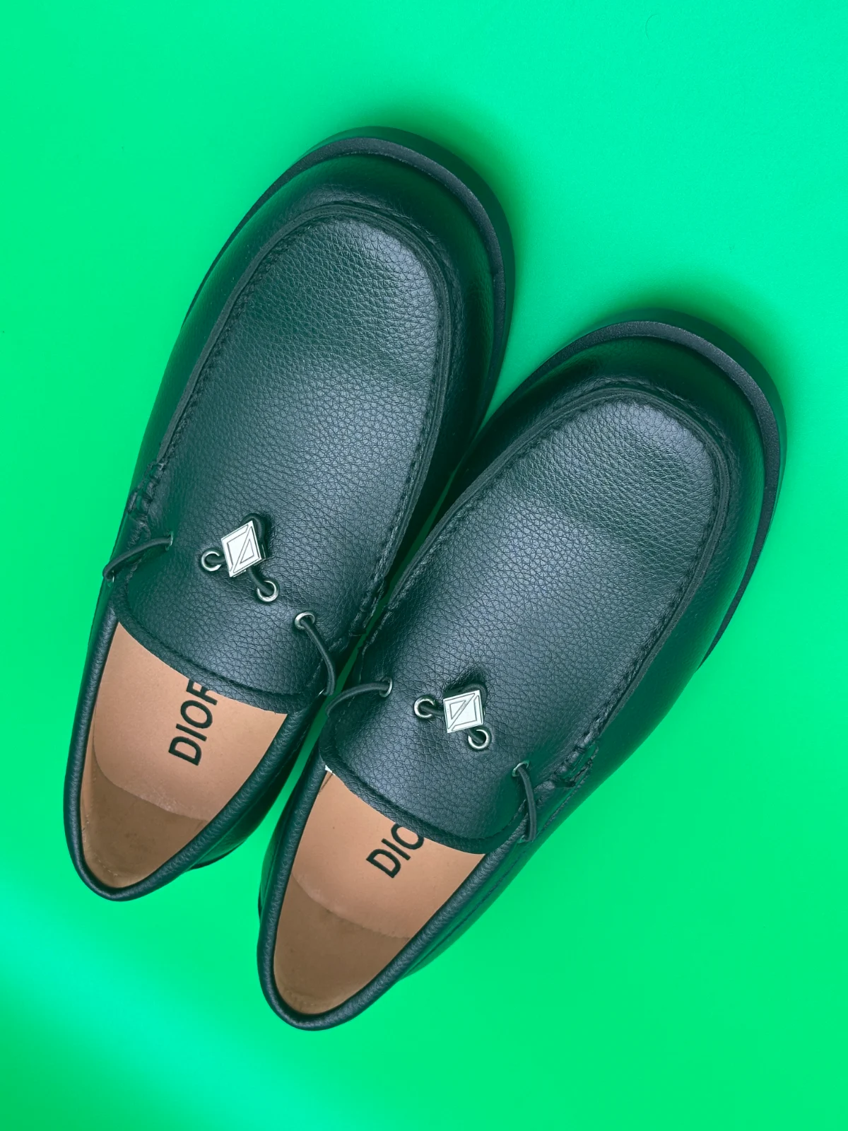 Black leather shoe