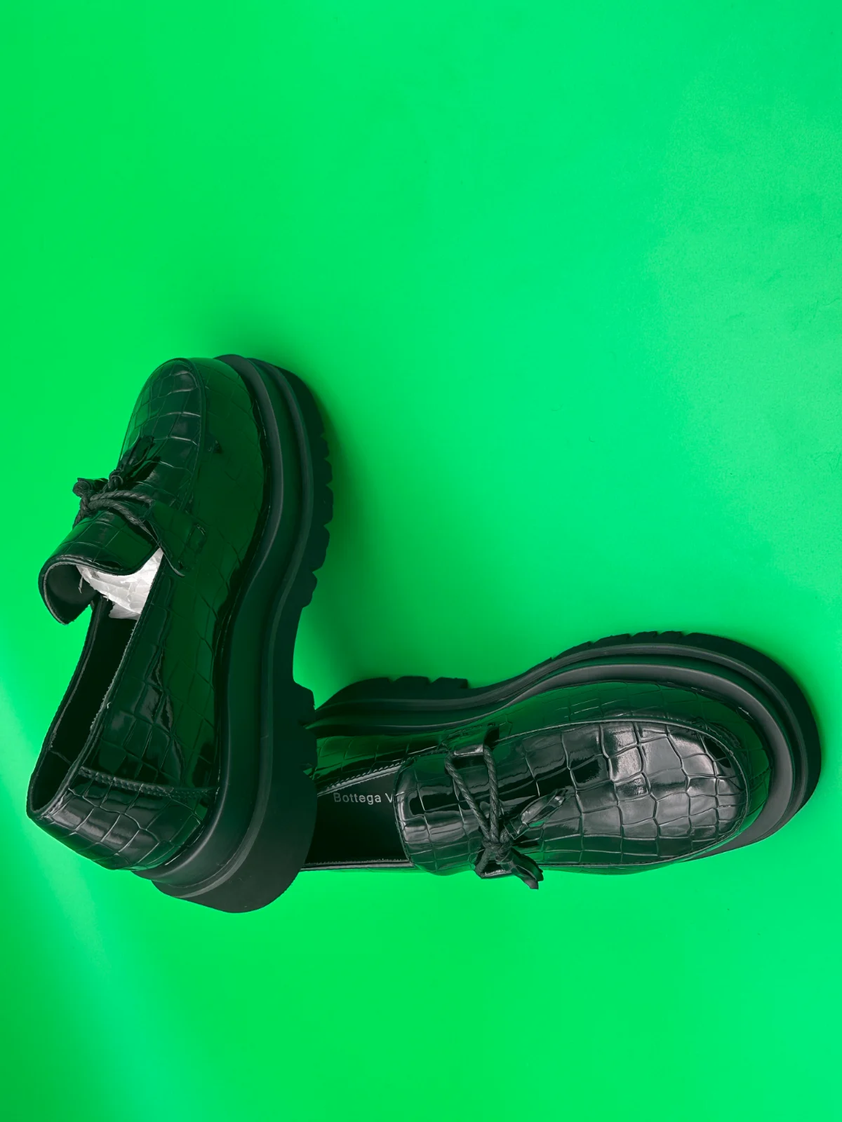 Black shoe with truck sole