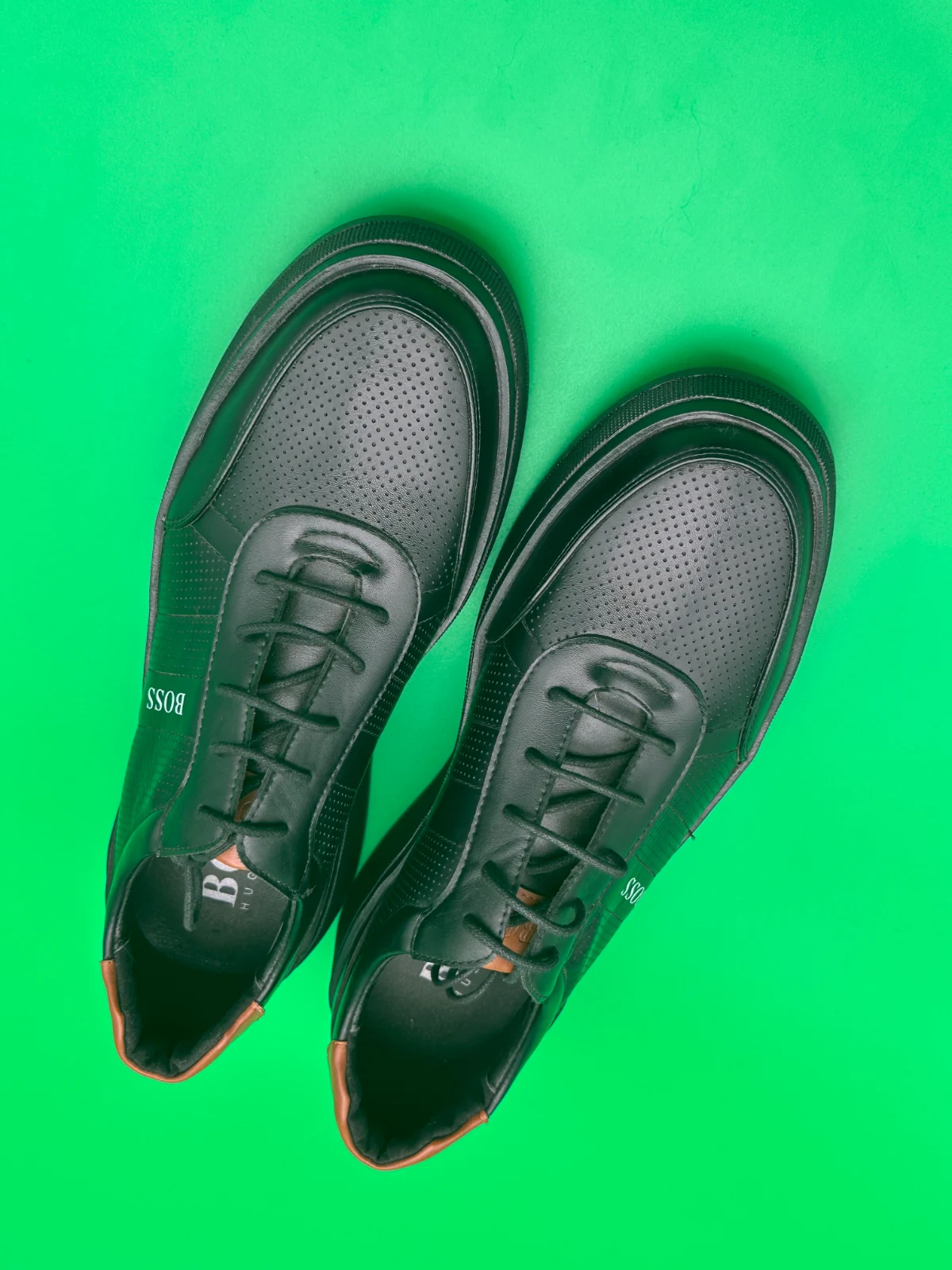 Black leather shoe